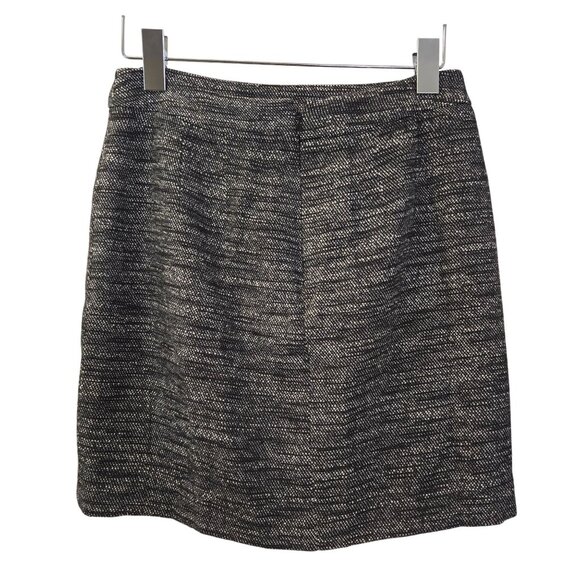 Loft Tweed Wrap Pencil Skirt with Fringe Trim Size 2 Petite - Picture 2 of 7